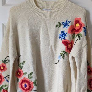 Harlyn by Anthropologie striped flower sweater